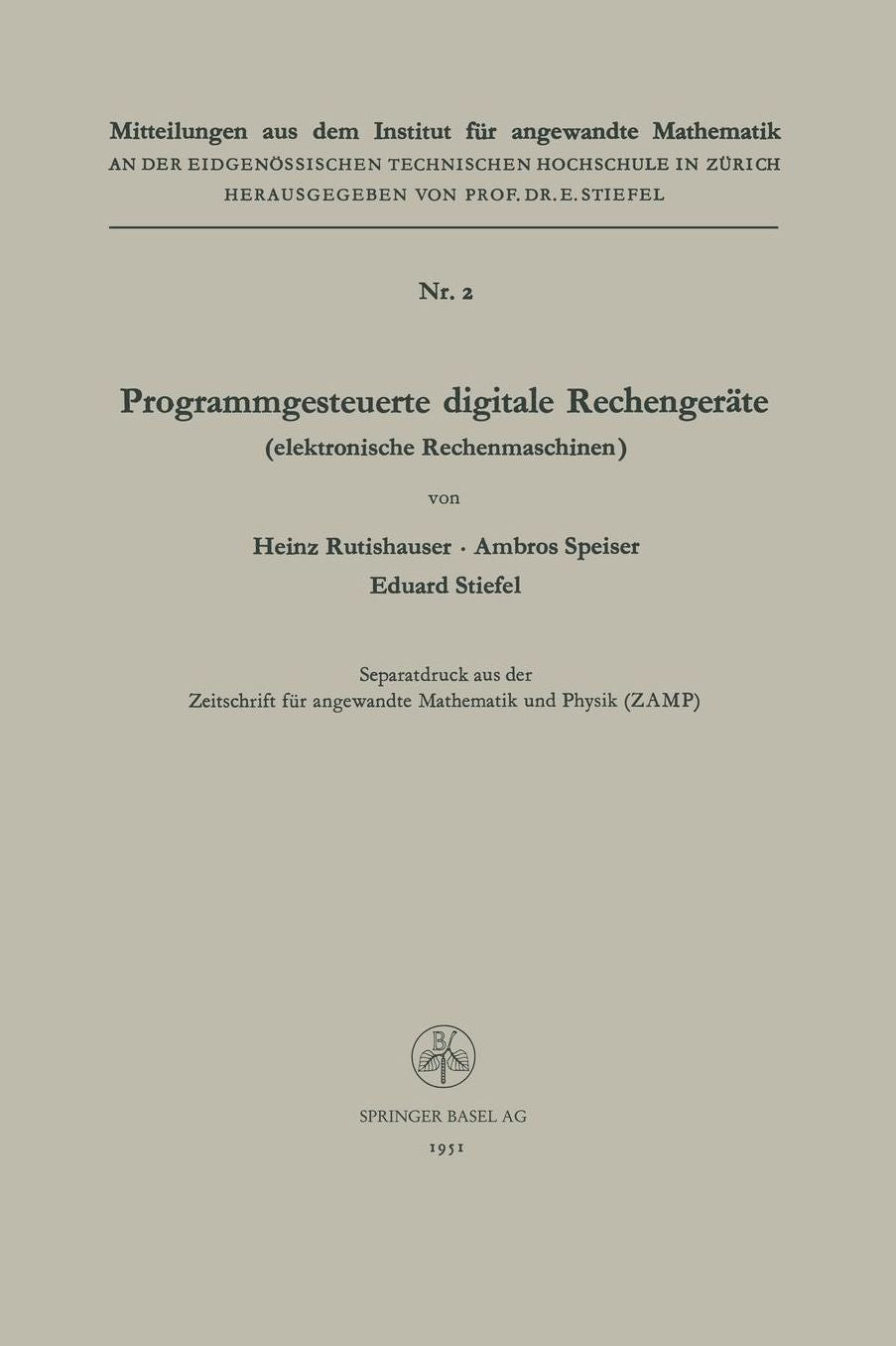 Programmgesteuerte digitale Rechengeräte (elektronische Rechenmaschinen)