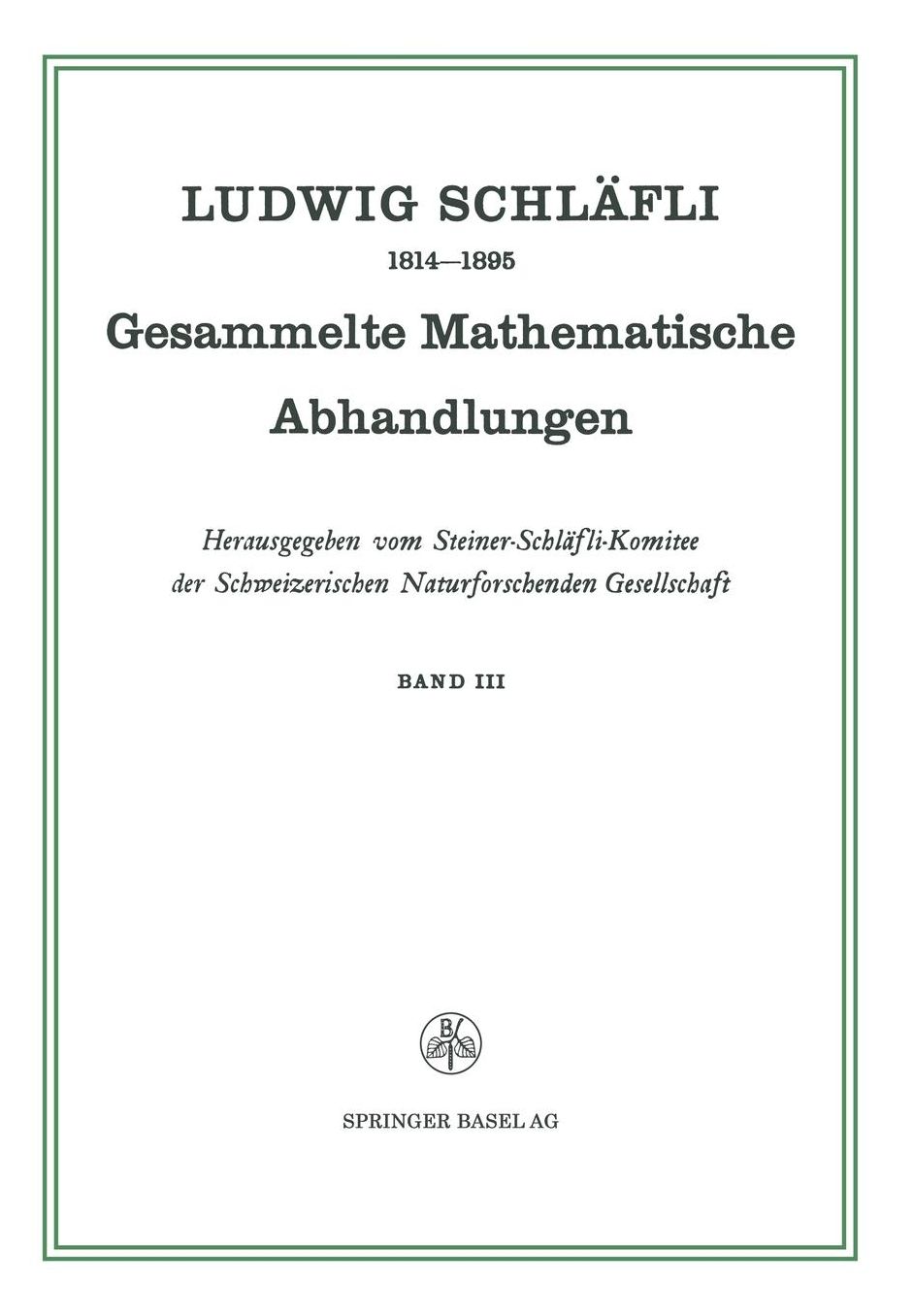 Gesammelte Mathematische Abhandlungen