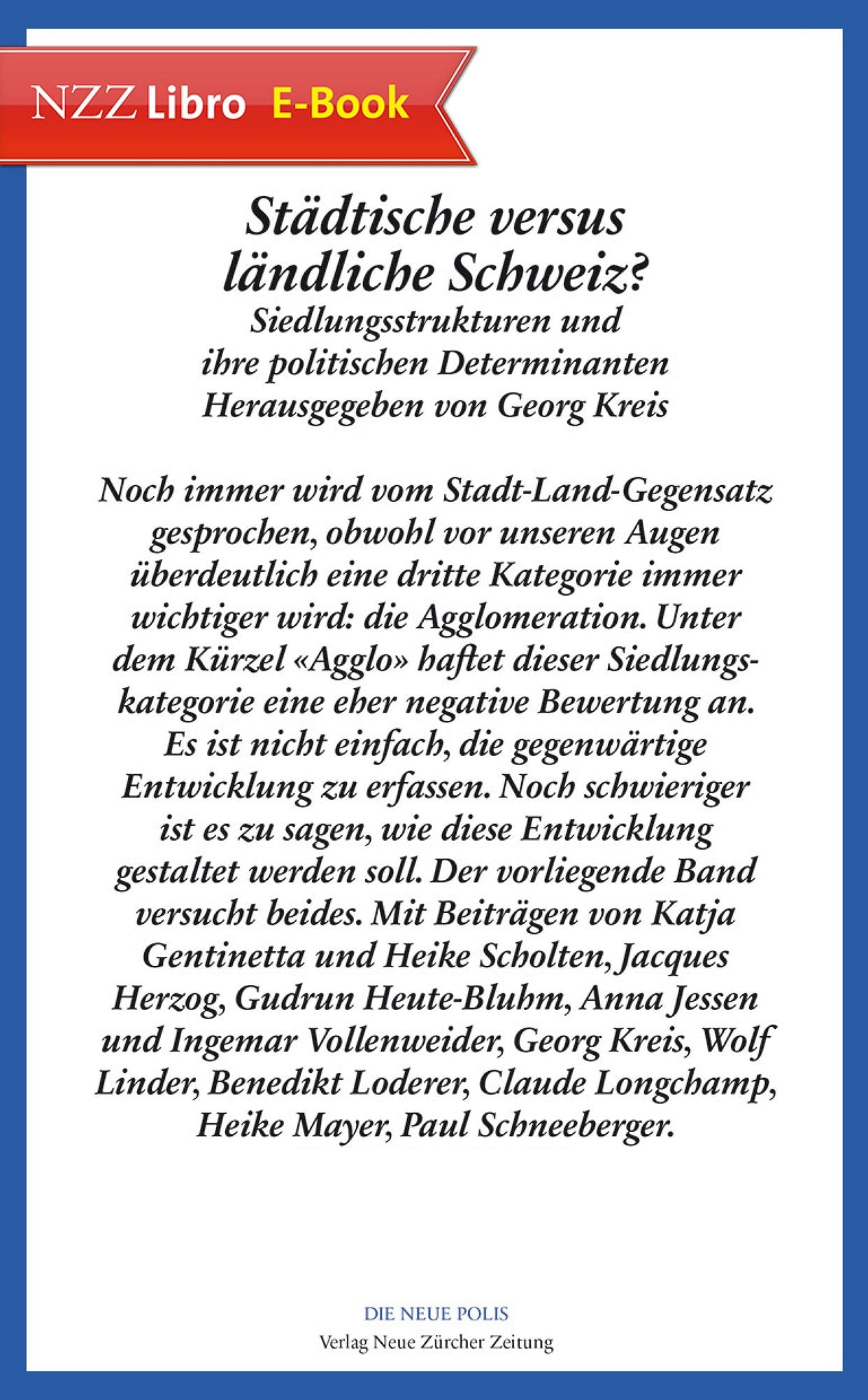 Städtische versus ländliche Schweiz?: Siedlungsstrukturen und ihre politischen Determinanten