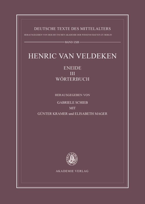 Henric von Veldeken. Eneide III: Wörterbuch