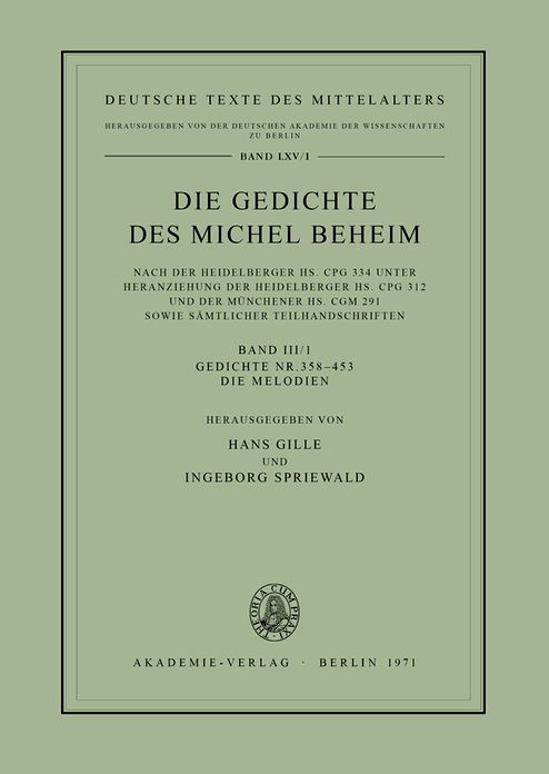 Gedichte Nr. 358-453. Die Melodien