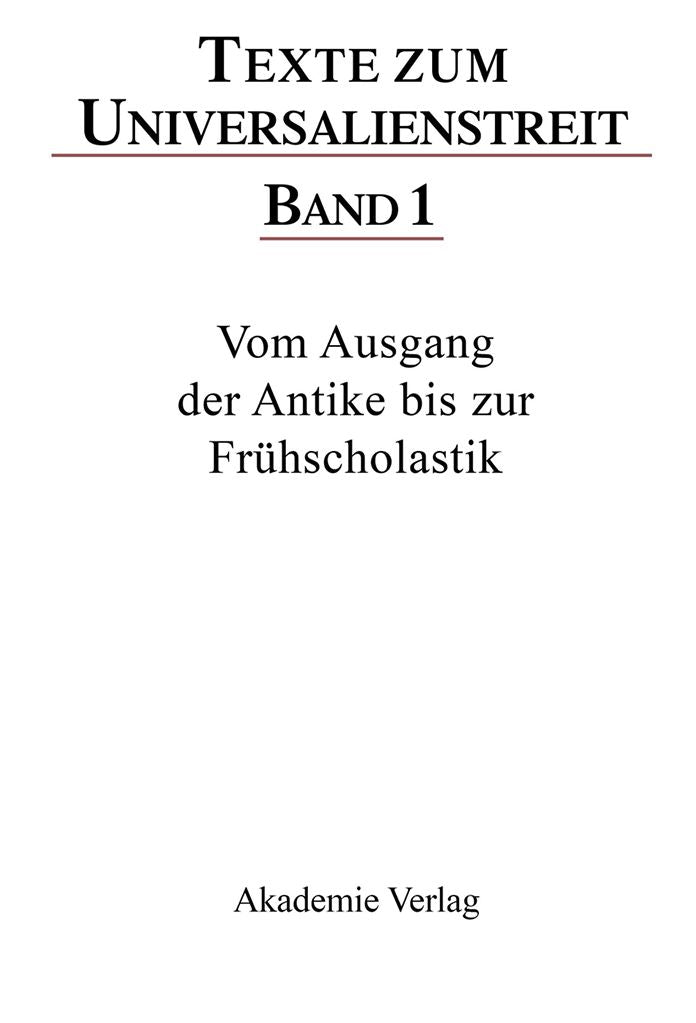 Vom Ausgang der Antike bis zur Fr?hscholastik: Lateinische, griechische und arabische Texte des 3.?12. Jahrhunderts