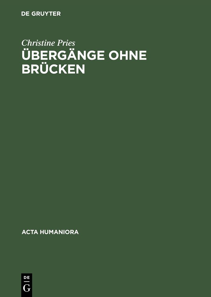 Ubergange ohne Brucken: Kants Erhabenes zwischen Kritik und Metaphysik