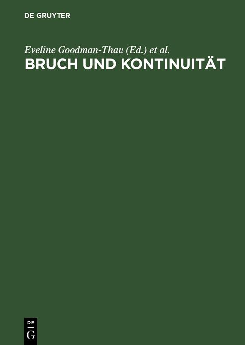 Bruch und Kontinuitat: Judisches Denken in der europaischen Geistesgeschichte