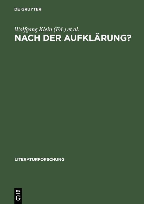 Nach der Aufklarung?: Beitrage zum Diskurs der Kulturwissenschaften