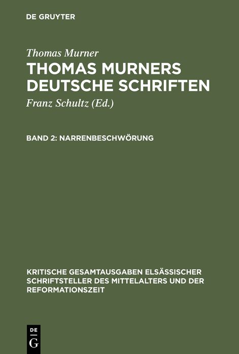 Narrenbeschwörung: Mit einem Briefe Murners in Handschriftendruck
