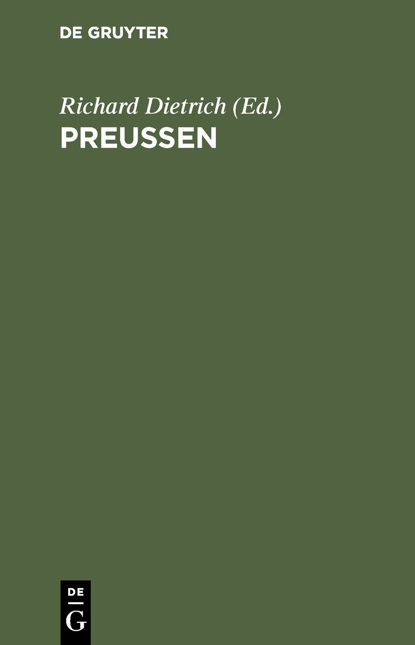 Preussen,Epochen Und Probleme Seiner Geschichte