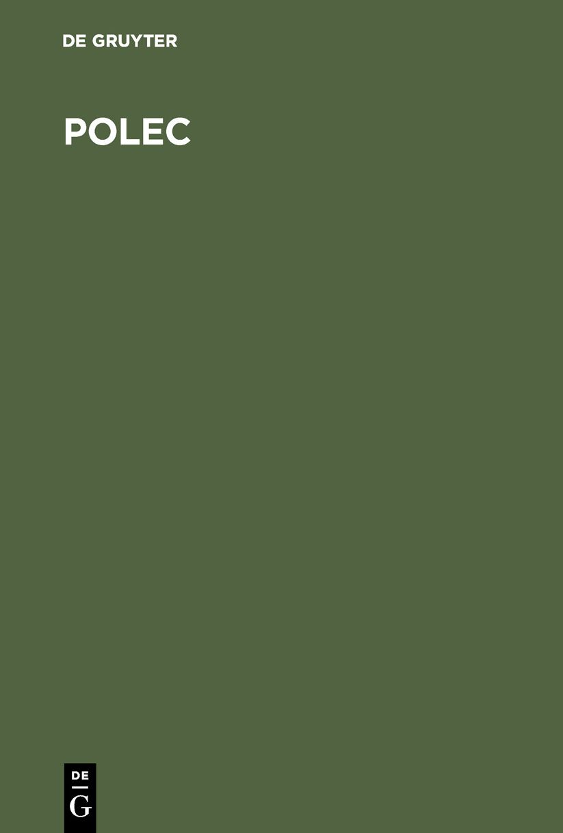 Polec: Dictionary of politics and economics - Dictionnaire de politique et d'économie - Lexikon für Politik und Wirtschaft