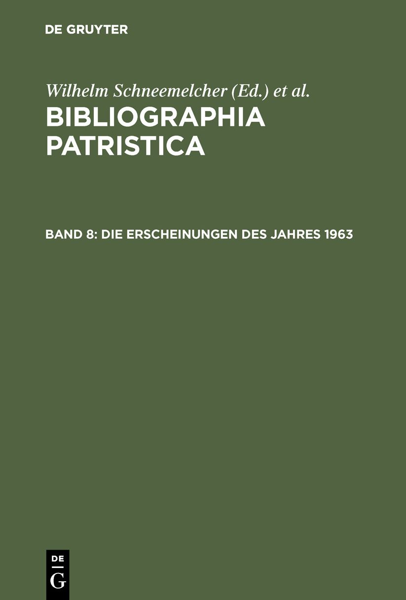 Erscheinungen des Jahres 1963