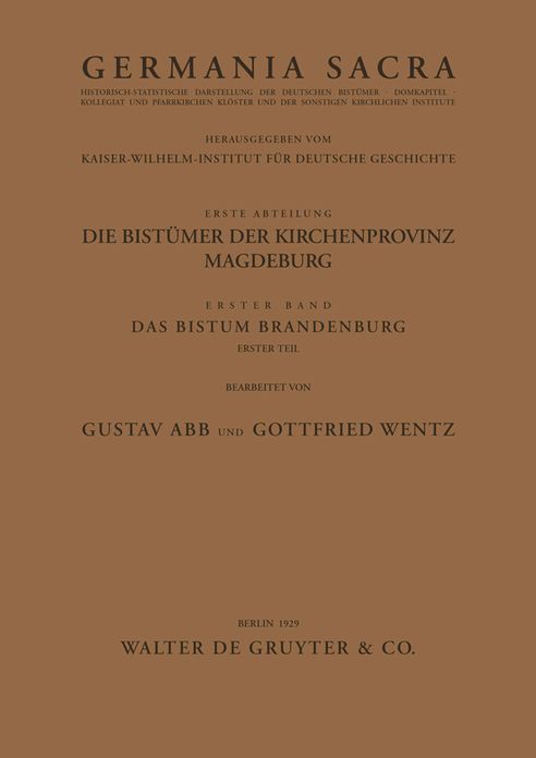 Das Bistum Brandenburg. Teil 1