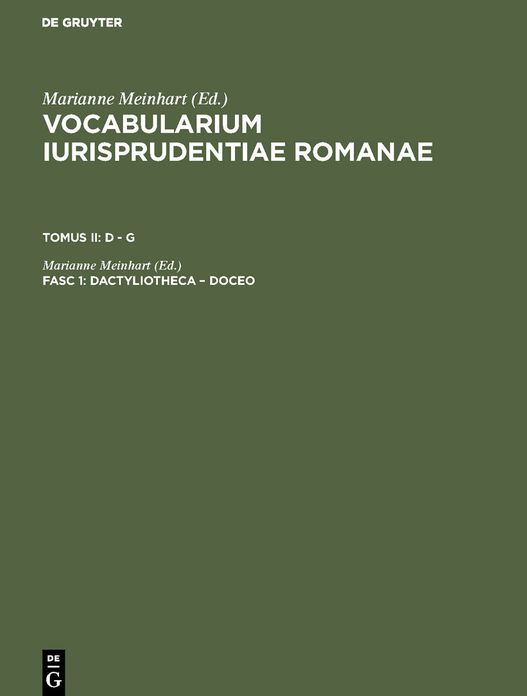 Vocabularium Iurisprudentiaeromanae T.2 Fasc.1nd