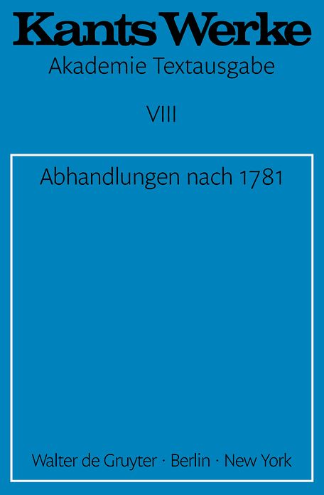 Abhandlungen nach 1781
