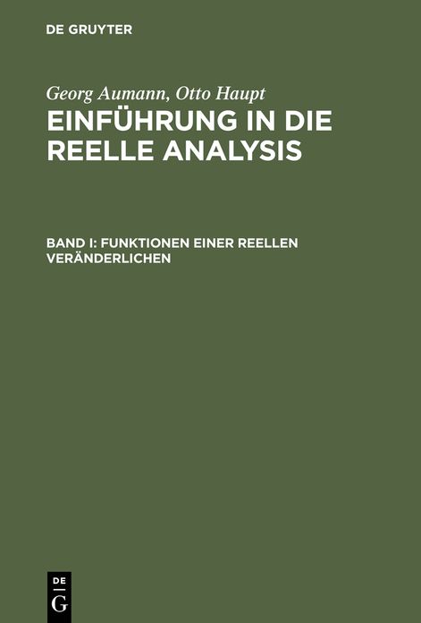 Funktionen einer reellen Veranderlichen