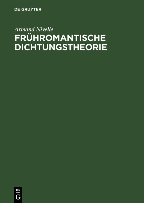 Fruehromantische Dichtungstheorie