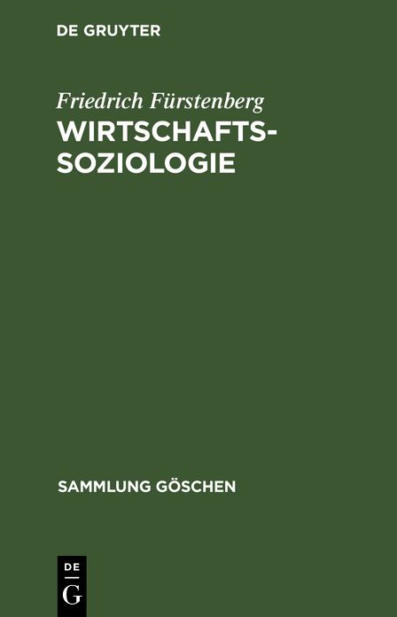 Sg1193a fuerstenberg:wirt- Schaftssoziologie 2a: Wirt- Schaftssoziologie 2a