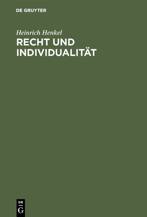 Recht und IndividualitÃ¤t