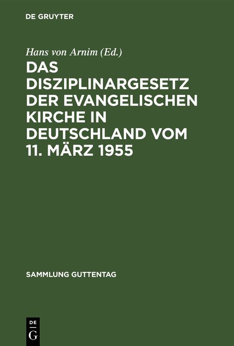 Arnim:disziplinargesetz d ev kirche Sgu 251: Disziplinargesetz d ev kirche Sgu 251