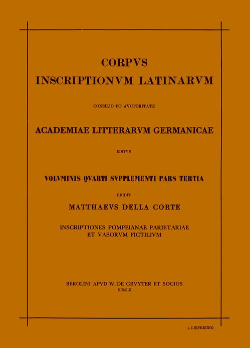 CORP INSCR LAT VOL 4 SUPPL PARS 3 LIEF 1