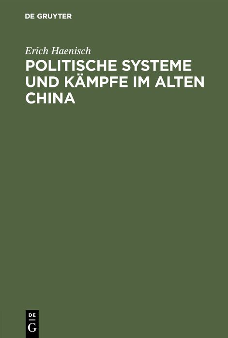 Politische Systeme und Kämpfe Im Alten China