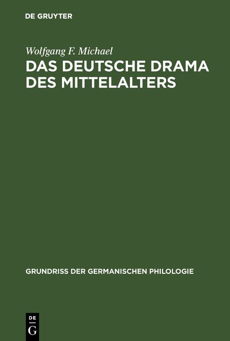 Das Deutsche Drama Des Mittelalters