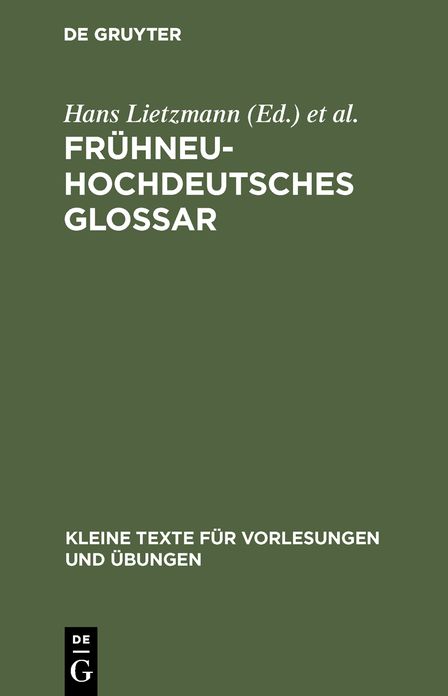 Frühneuhochdeutsches Glossar