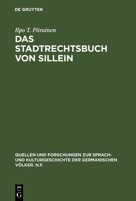 Das Stadtrechtsbuch Von Sillein: Einleitung Edition und Glossar
