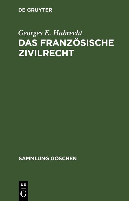 Das franzÃ¶sische Zivilrecht