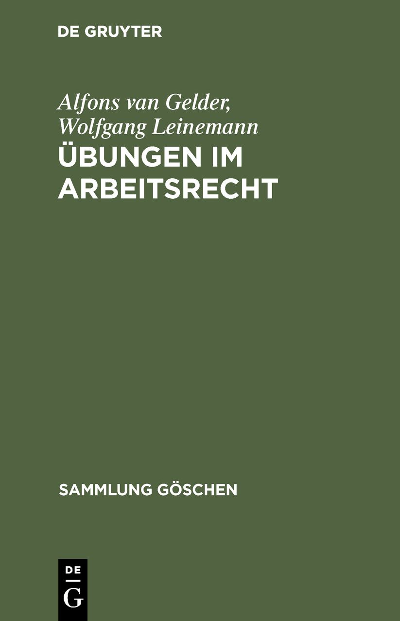 Sg5006 gelder/leinemann: uebungen i Arbeitsr: Uebungen i Arbeitsr