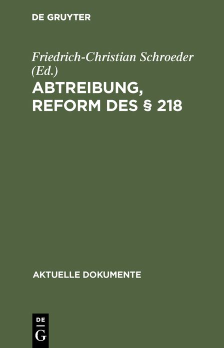 Abtreibung, Reform Des § 218