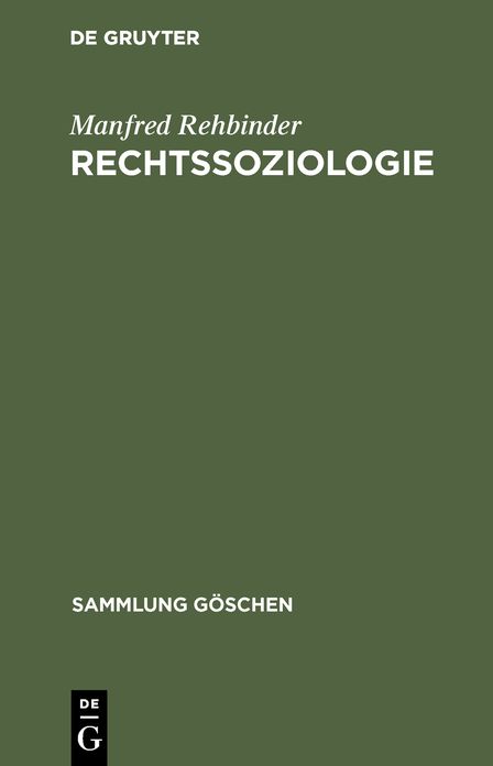 Sg2853 Rehbinder:rechtssoziologie: Rechtssoziologie