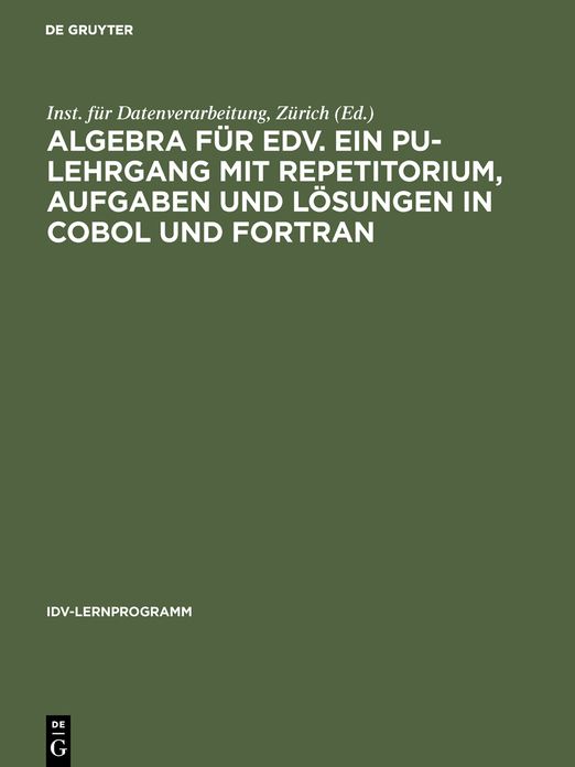 Idv-lernprogramm algebra fuer Edv