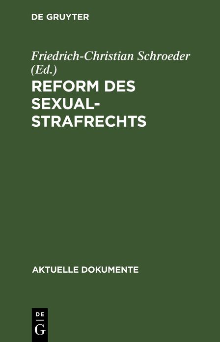 Reform des Sexualstrafrechts