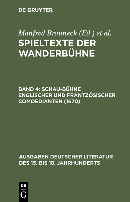Schau-Buhne englischer und frantzosischer Comoedianten (1670)