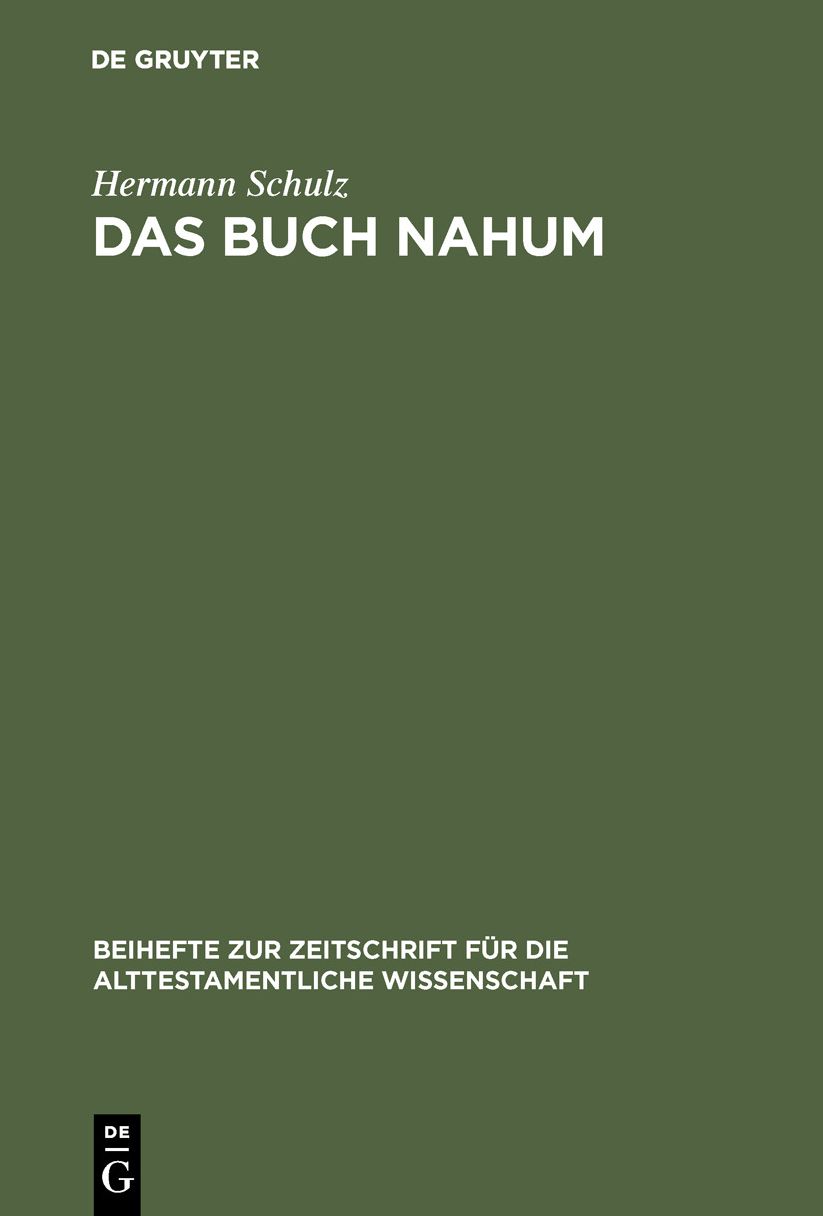 Das Buch Nahum,Eine Redaktionskritische Untersuchung