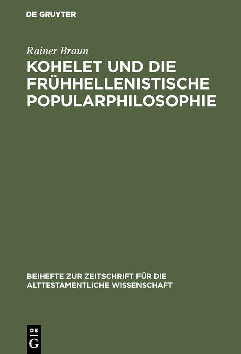Kohelet und die fruhhellenistische Popularphilosophie