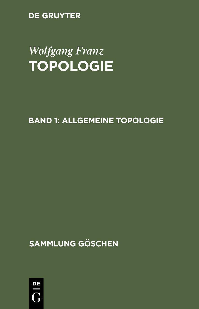 Allgemeine Topologie: Band 1