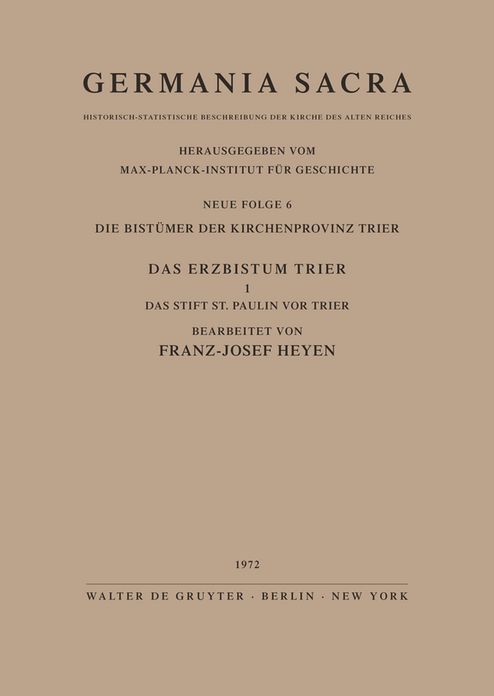 Die Bist?mer der Kirchenprovinz Mainz. Das Bistum Hildesheim I. Das Reichsunmittelbare Kanonissenstift Gandersheim