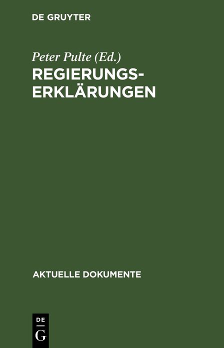 Regierungserklärungen: 1949 - 1973