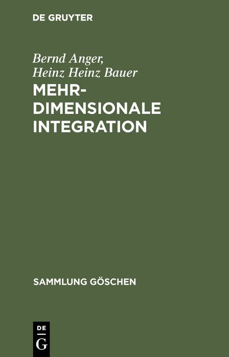 Sg2121 anger/bauer:mehrdimensionale Integration: Mehrdimensionale Integration