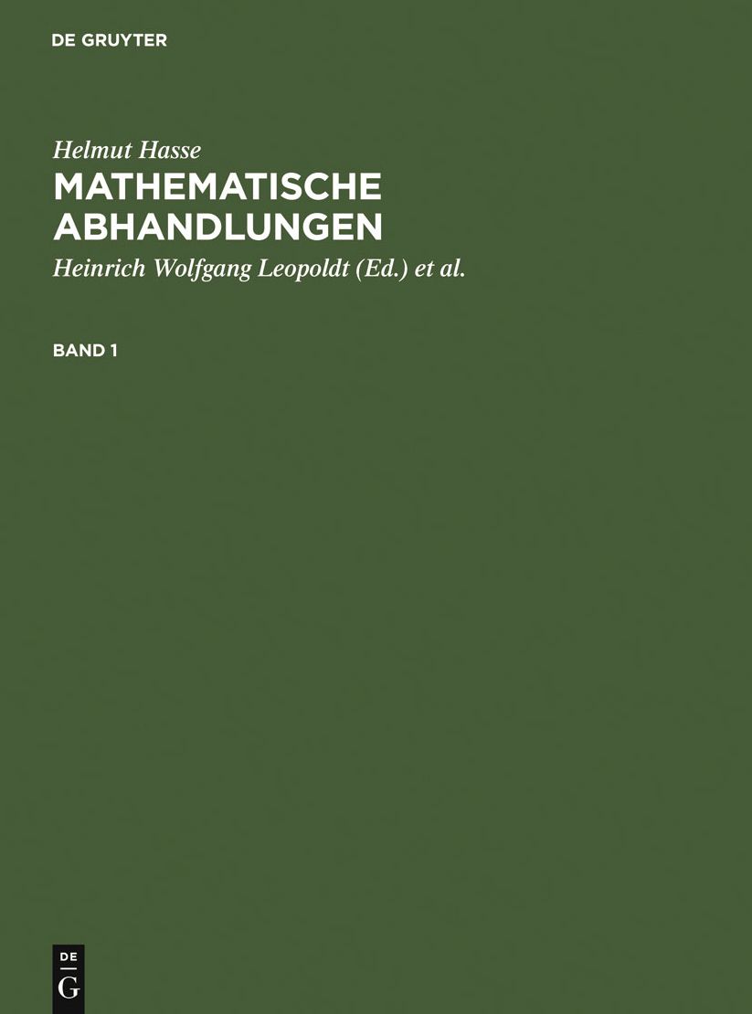 Mathematische Abhandlungen. 1