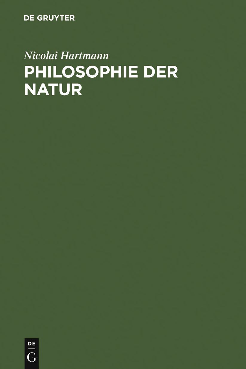 Philosophie der Natur: Grundriss der speziellen Kategorienlehre