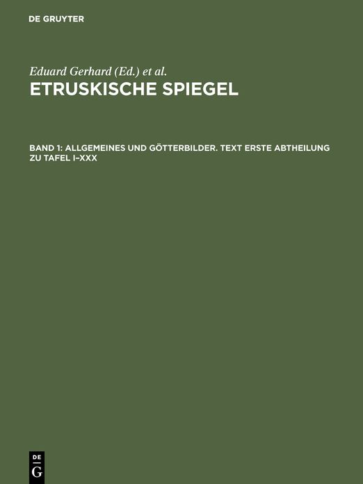 Gerhard:etruskische spiegel bd 1 apart ND: Etruskische spiegel bd 1 apart ND