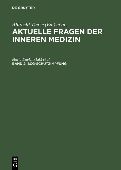 Aktuelle Fragen Der Inneren Medizin,BD 2,BCG-Schutzimpfung