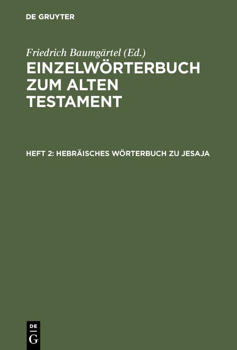 HebrÃ¤isches WÃ¶rterbuch zu Jesaja