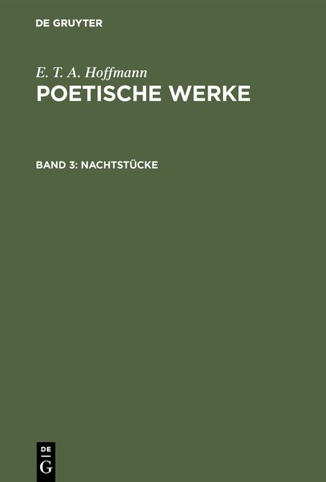 Poetische Werke,12 Bde 1957-1962,BD 3,Nachtstucke
