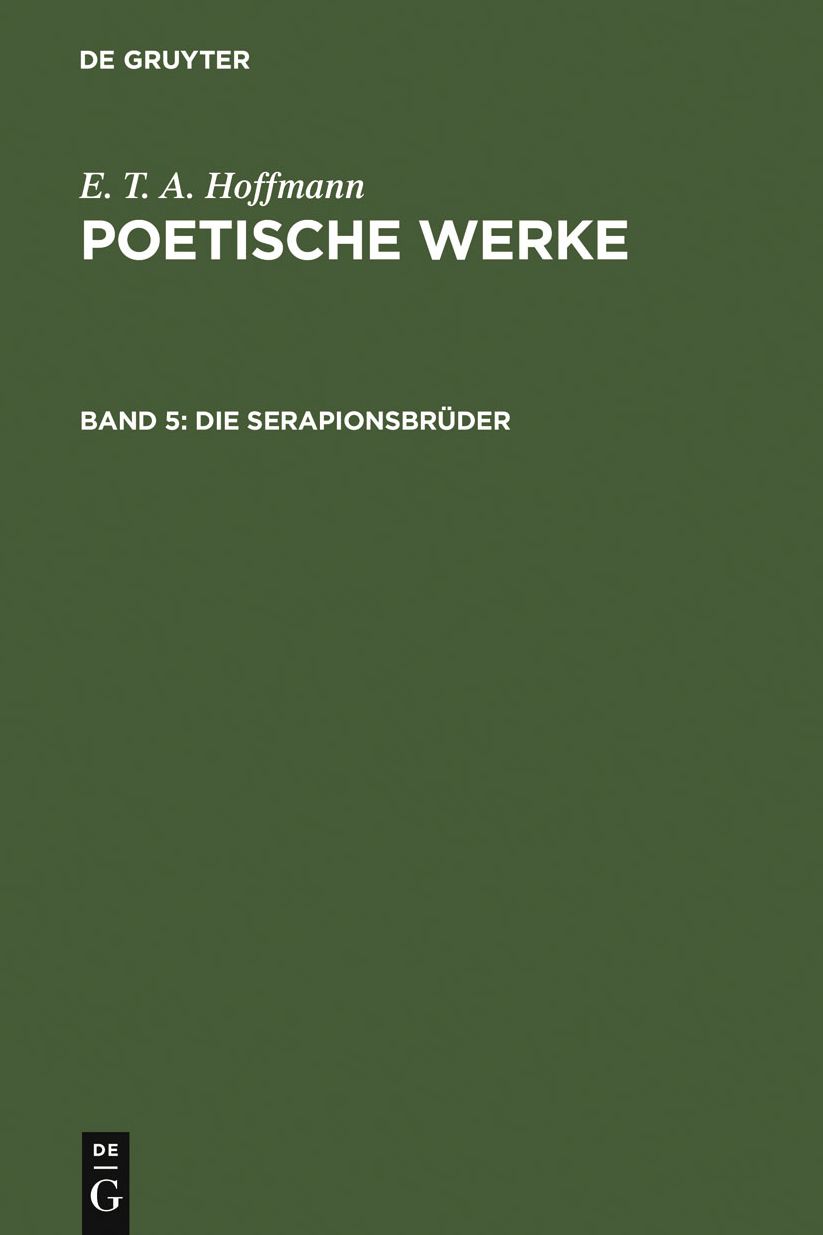 Die Serapionsbruder, Band 1