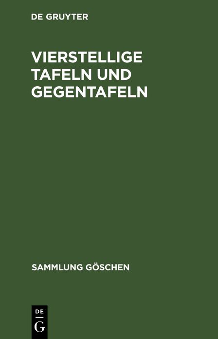 Sg 81 vierstellige Tafeln