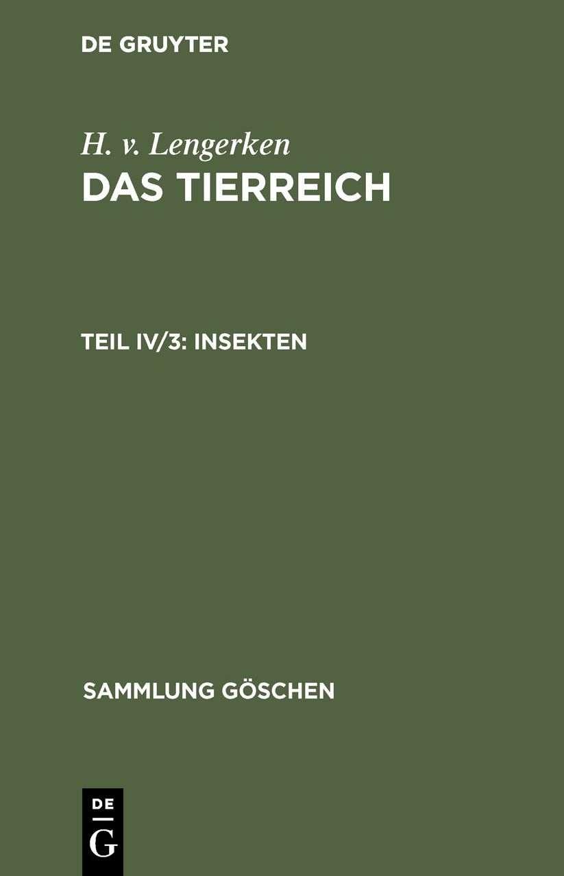 Sg 594 Lengerken:insekten 2a: Insekten 2a