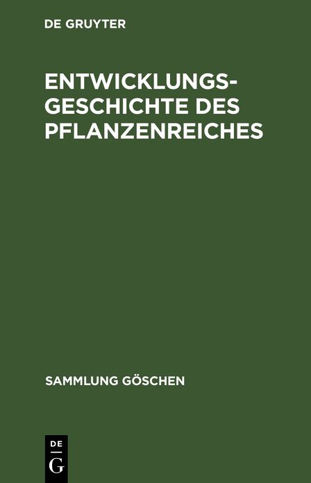Entwicklungsgeschichte des Pflanzenreiches