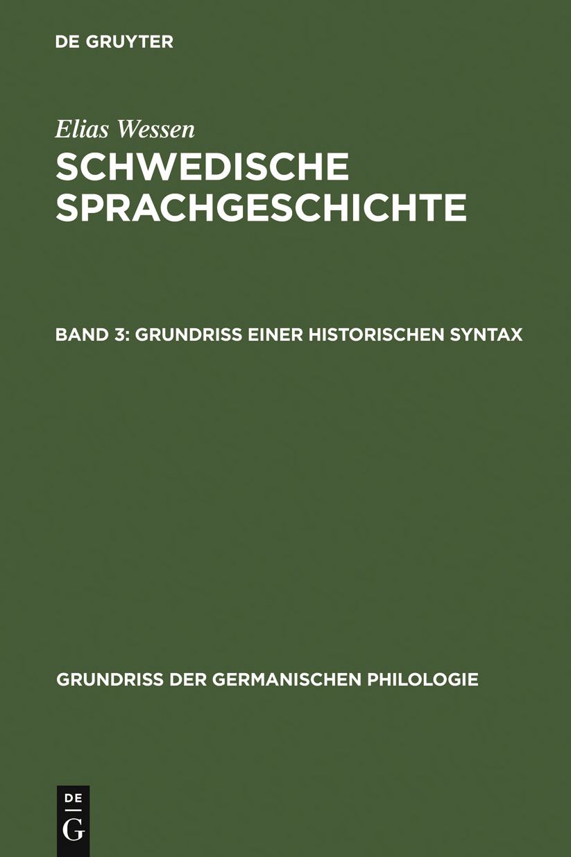 Grundriss einer historischen Syntax